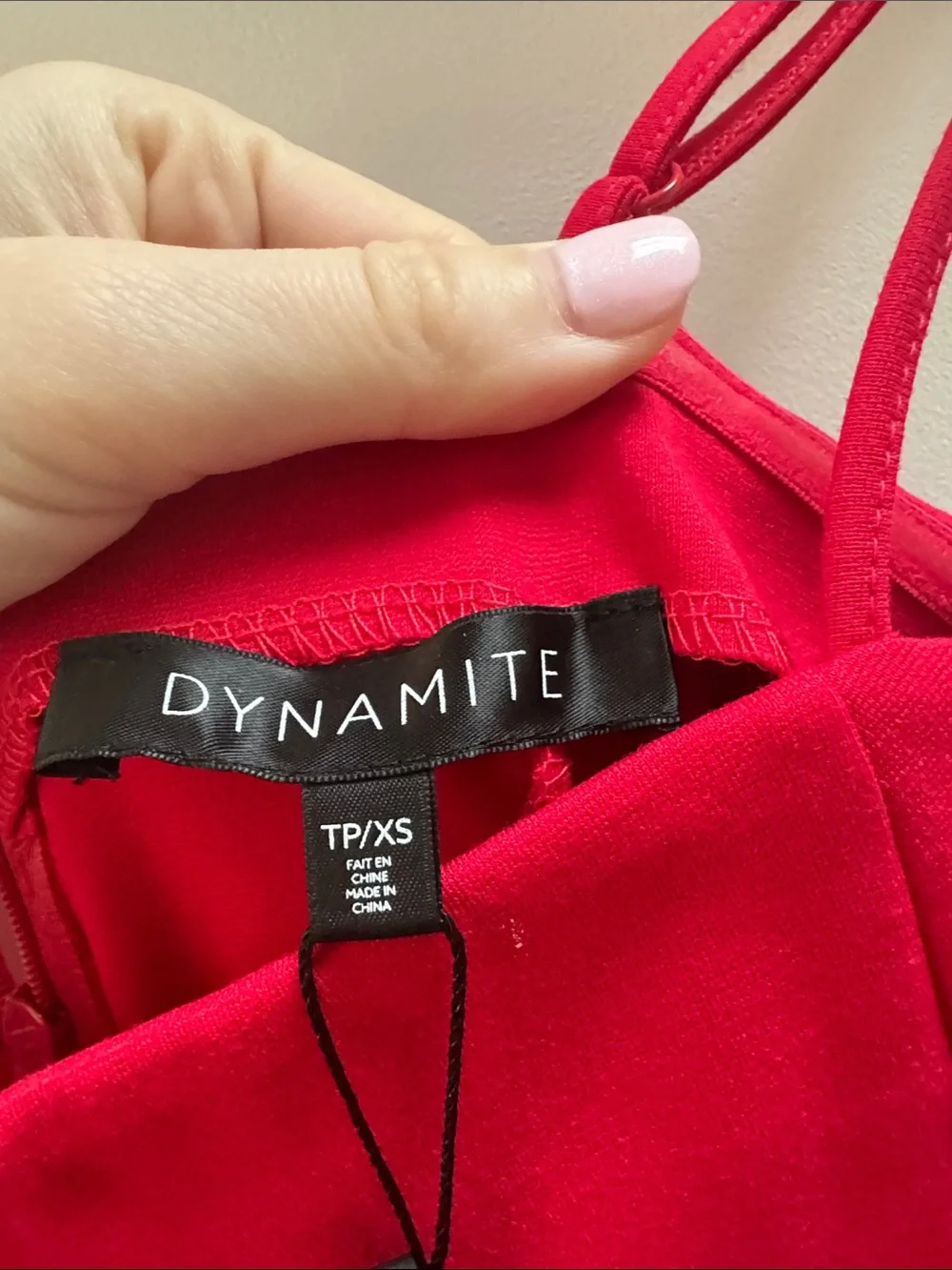 Dynamite Vibrant Red Midi Dress with Slit - Picture 2 of 4